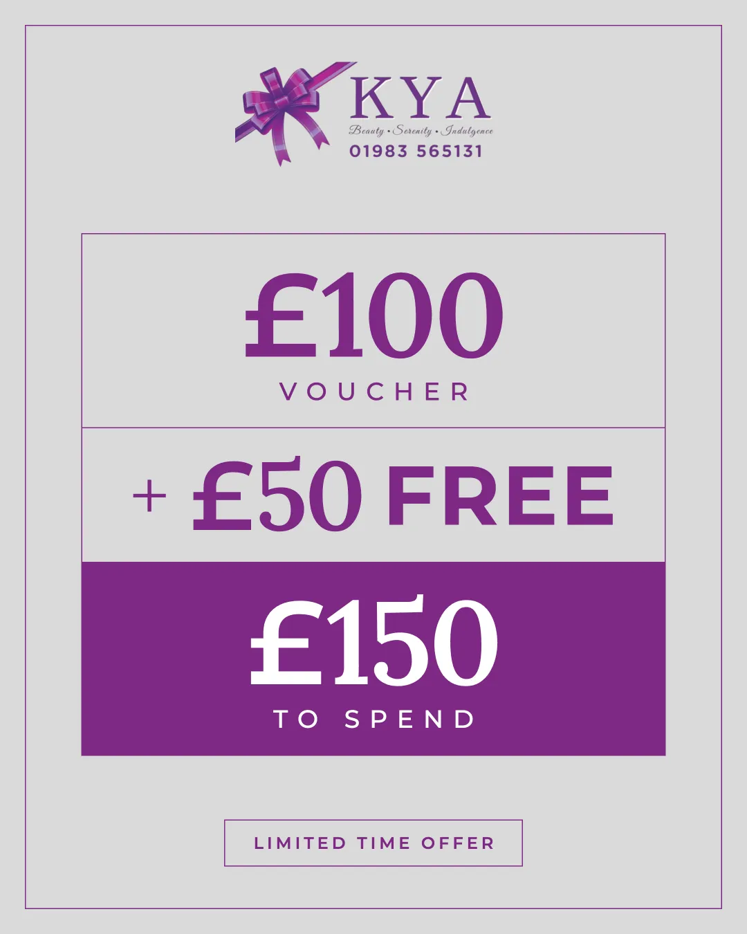 £100 voucher plus £50 free gives £150 to spend